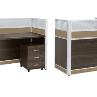 Modern Single Cubicle Workstation with Mobile Pedestal